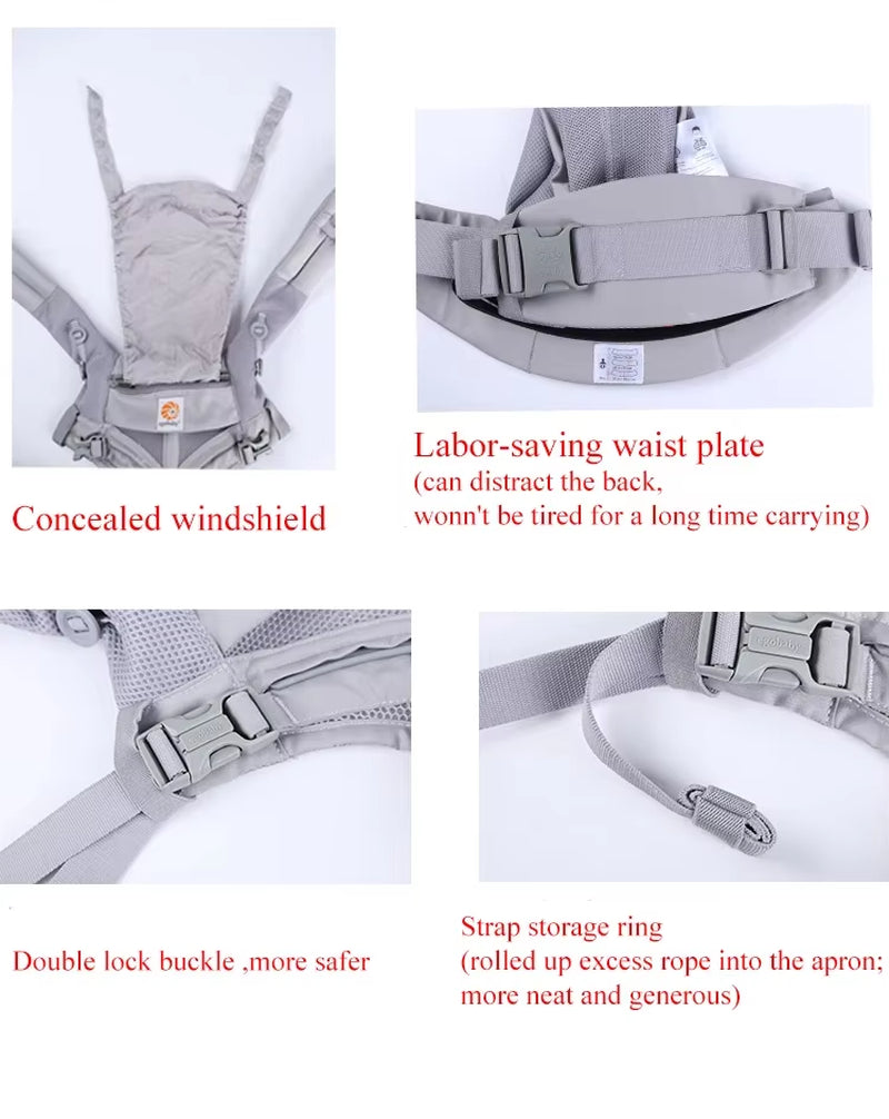 360 Omni Baby Carrier Cotton Breathable Ergonomic Backpacks Holder Shoulder Waist Belt Sling Suspenders