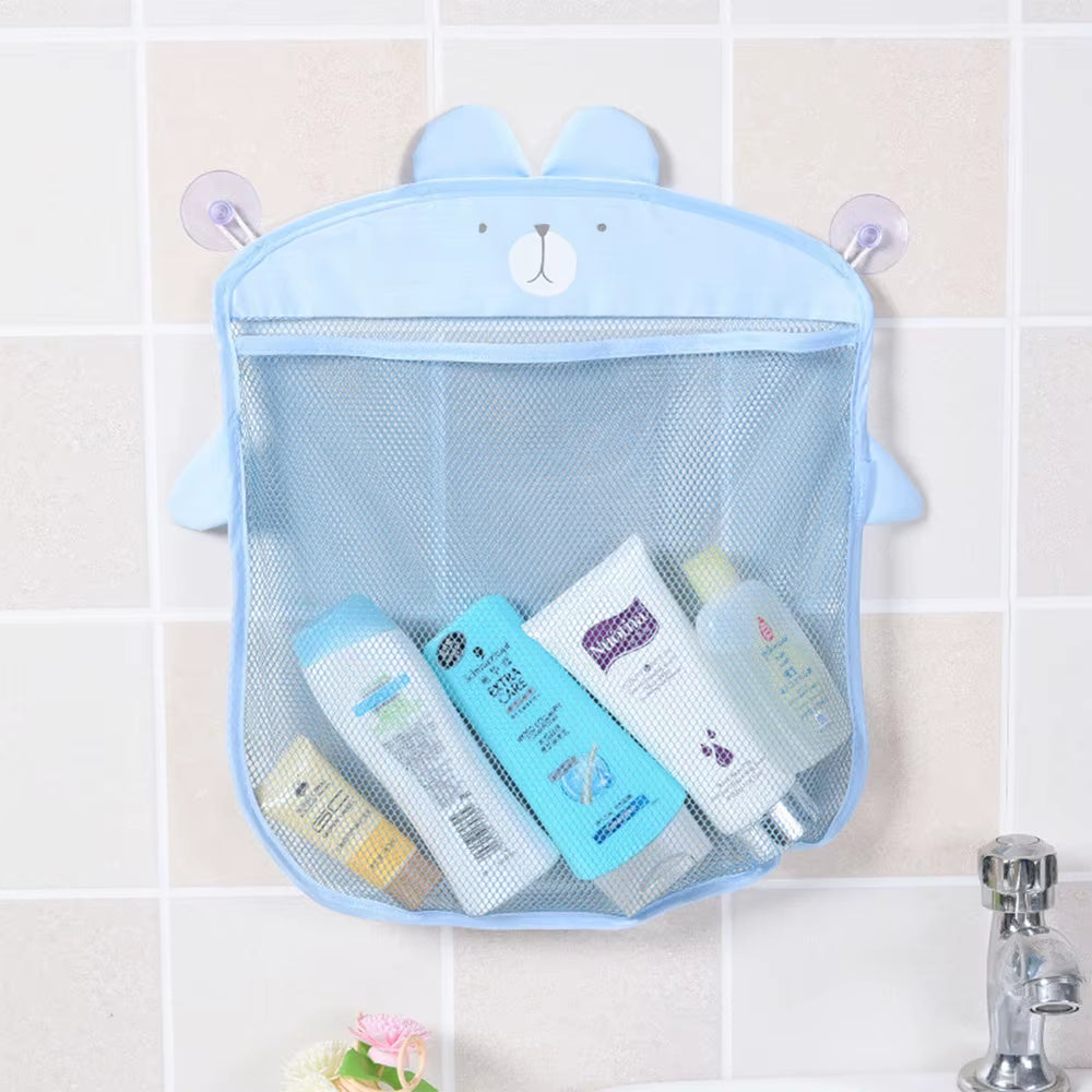 New Baby Bathroom Mesh Bag Sucker Design for Bath Toys Kids Basket Cartoon Animal Shapes Cloth Sand Toys Storage Net Bag